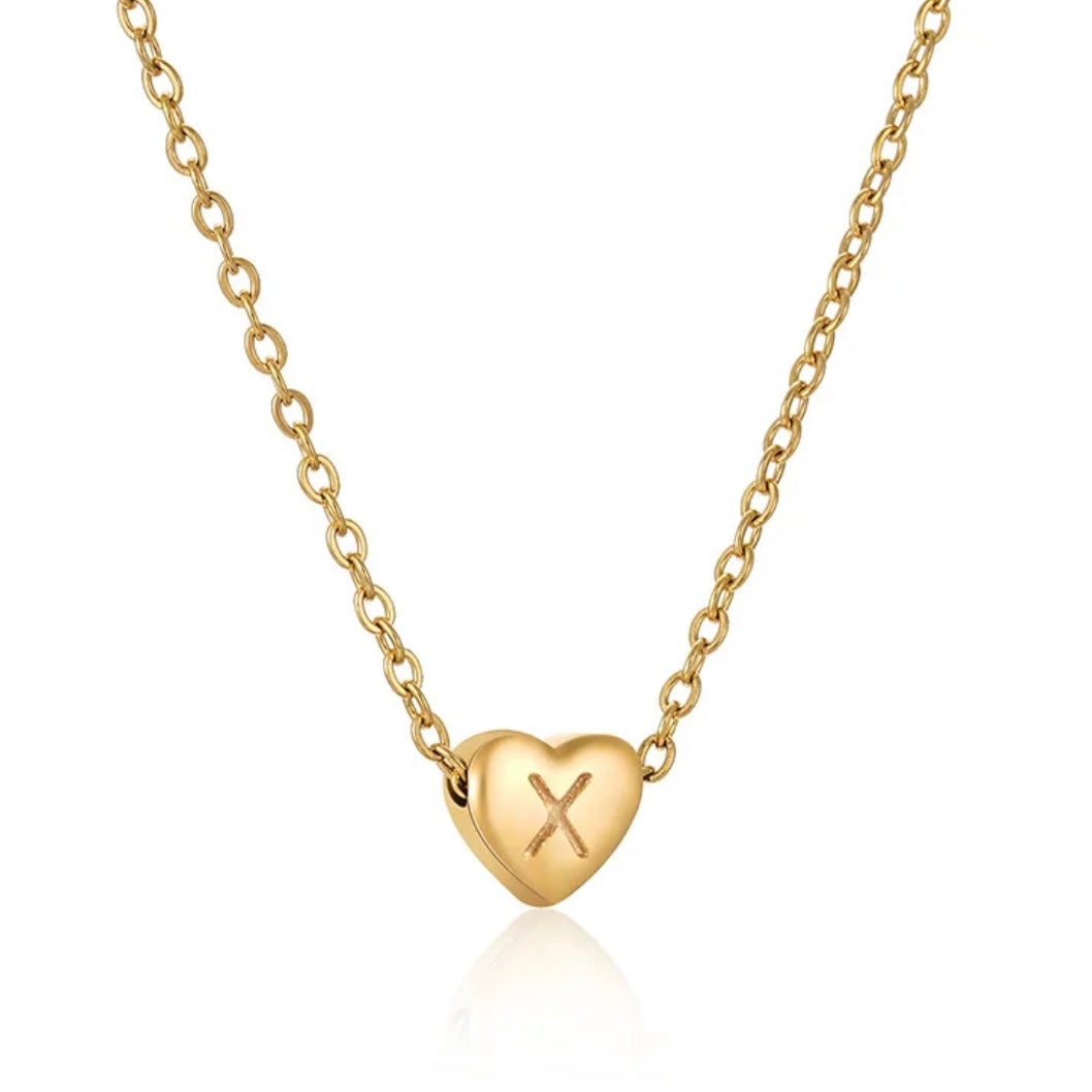 Heart Initial Necklace ELSSIZ