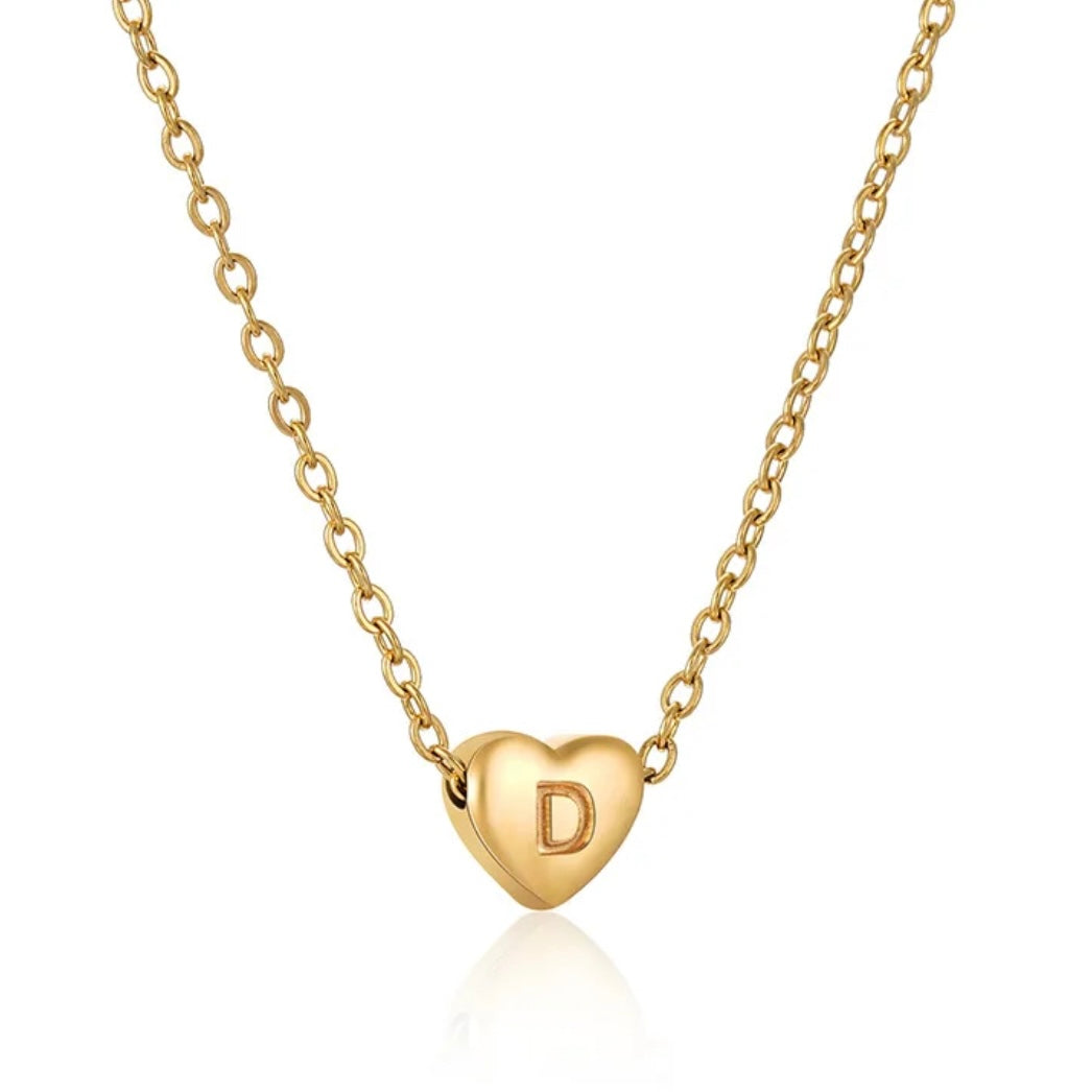 Heart Initial Necklace ELSSIZ