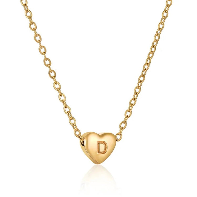 Heart Initial Necklace ELSSIZ