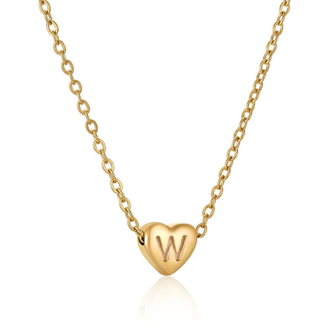 Heart Initial Necklace ELSSIZ