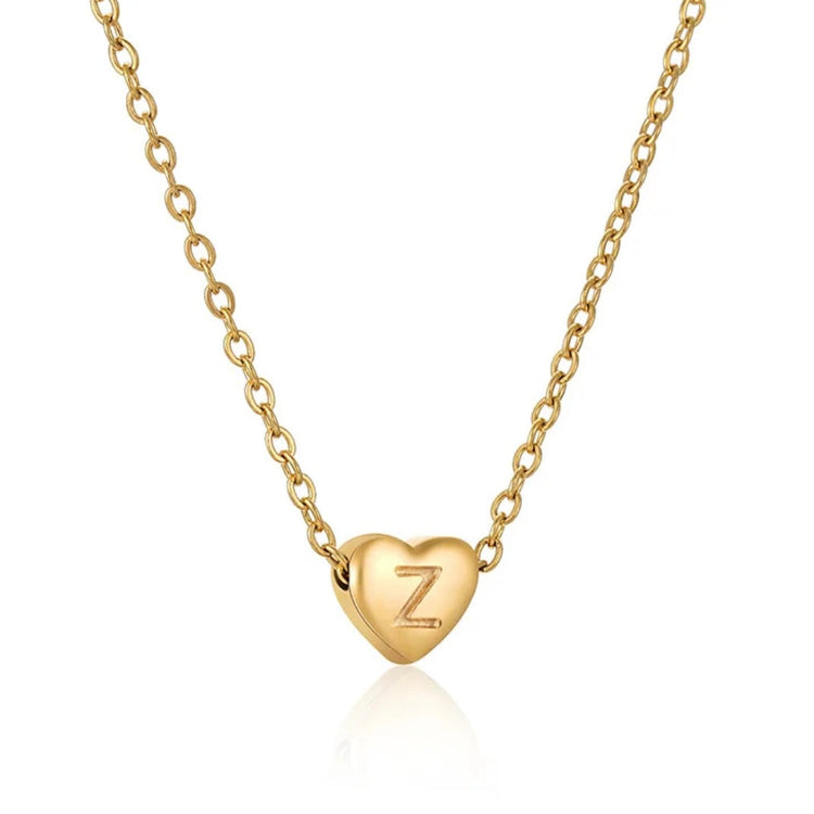 Heart Initial Necklace ELSSIZ