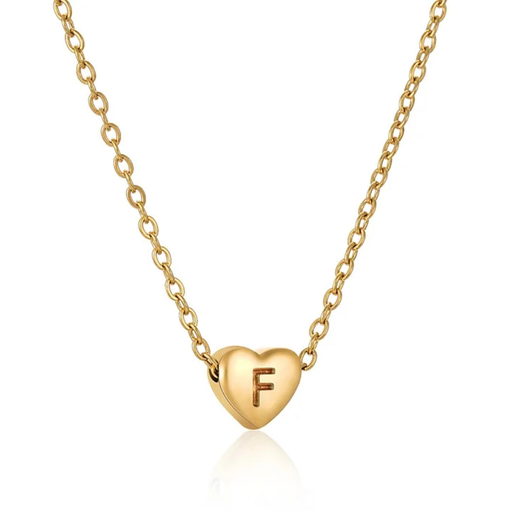 Heart Initial Necklace ELSSIZ