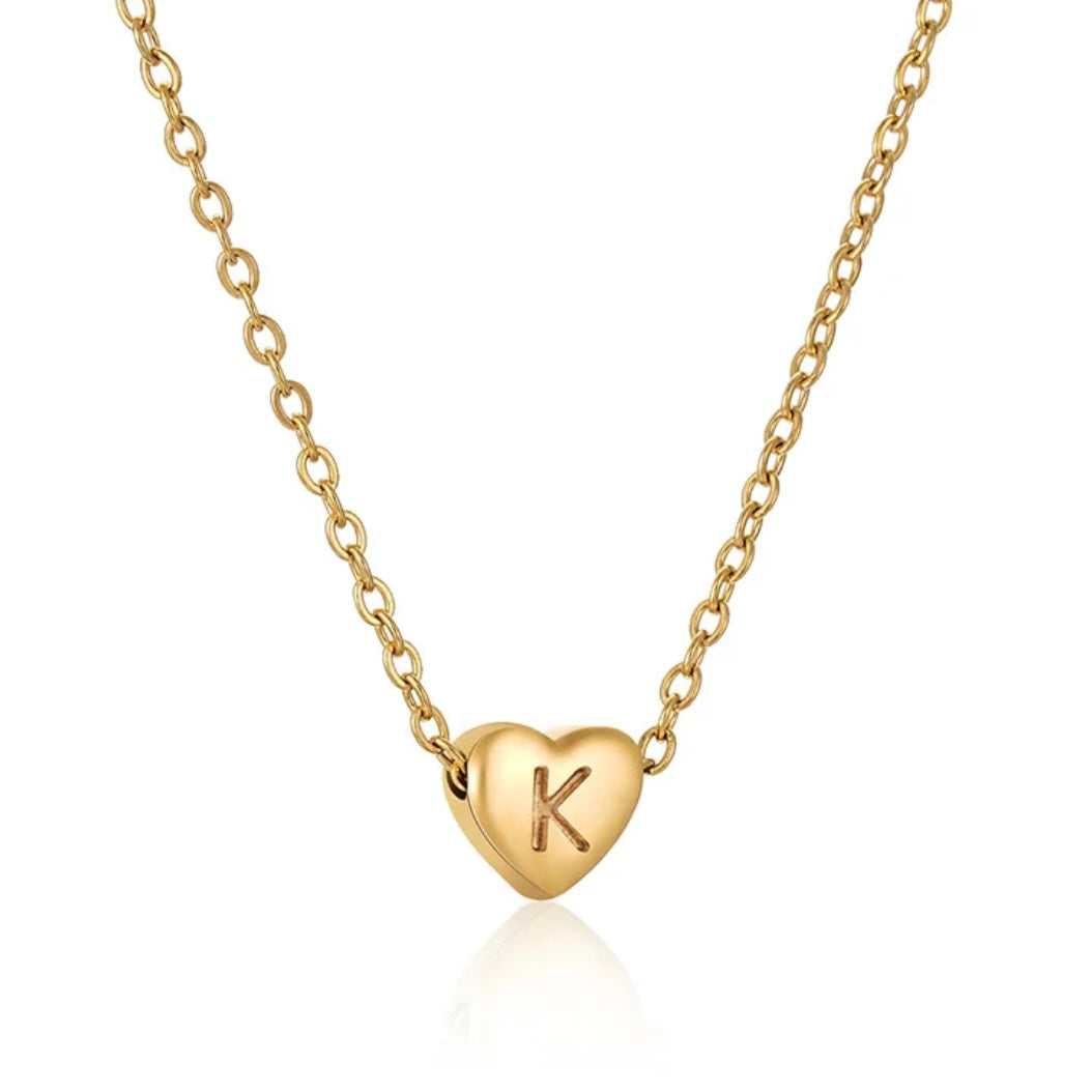 Heart Initial Necklace ELSSIZ