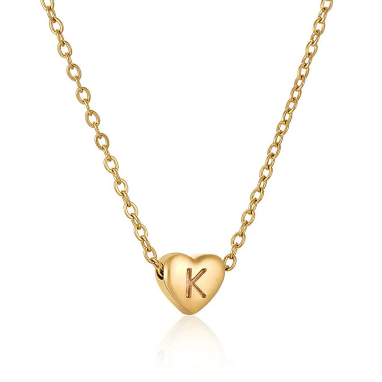 Heart Initial Necklace ELSSIZ
