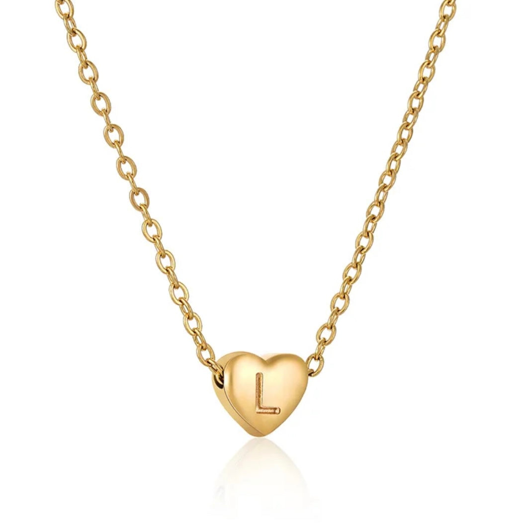 Heart Initial Necklace ELSSIZ