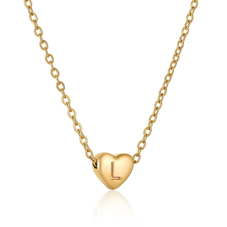 Heart Initial Necklace ELSSIZ