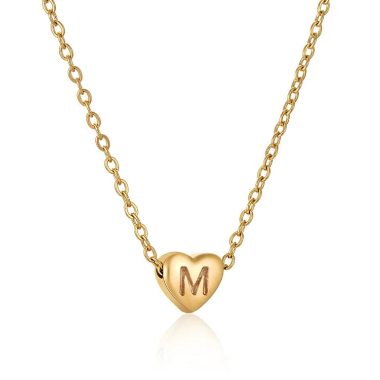 Heart Initial Necklace ELSSIZ