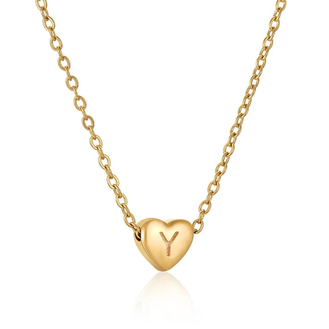 Heart Initial Necklace ELSSIZ