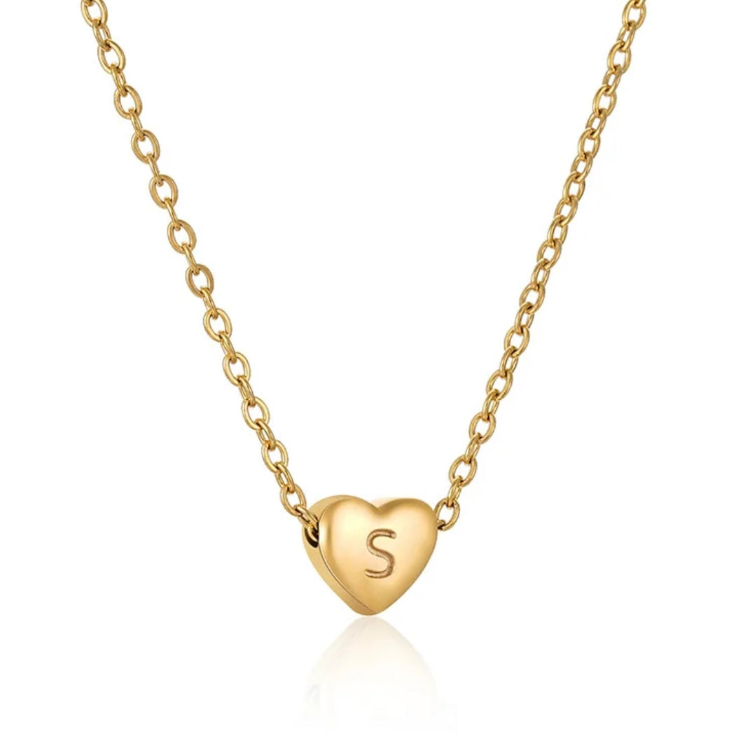 Heart Initial Necklace ELSSIZ
