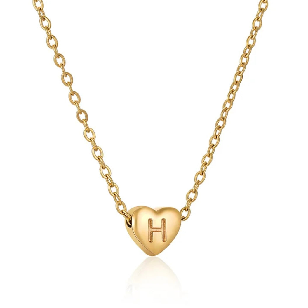 Heart Initial Necklace ELSSIZ