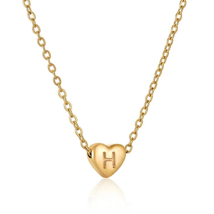 Heart Initial Necklace ELSSIZ