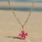 Hot Pink Flower Handmade Necklace ELSSIZ