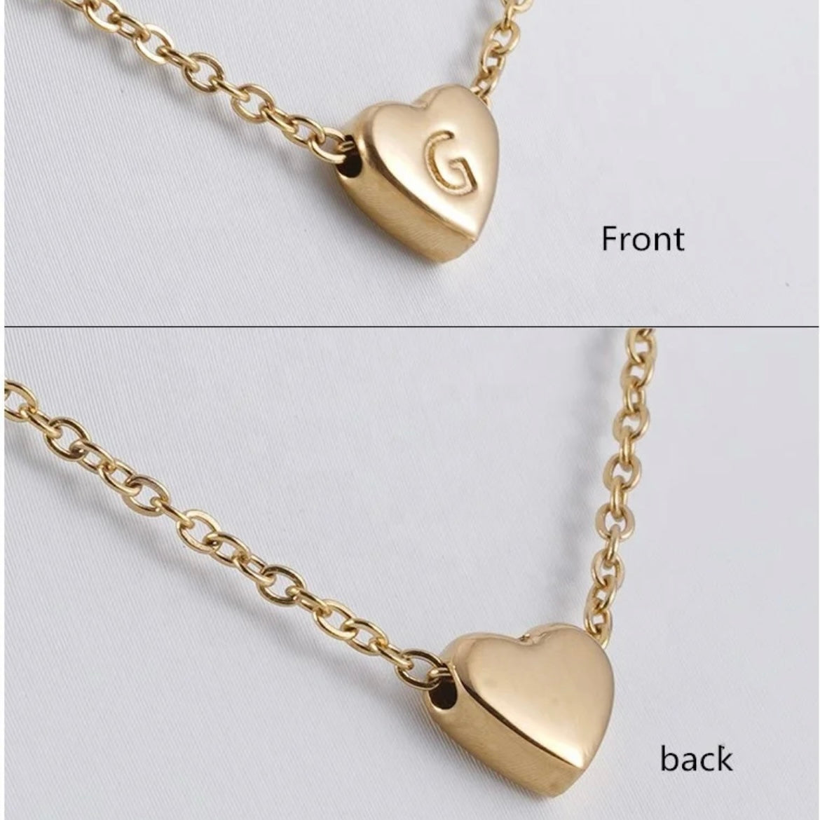 Heart Initial Necklace ELSSIZ