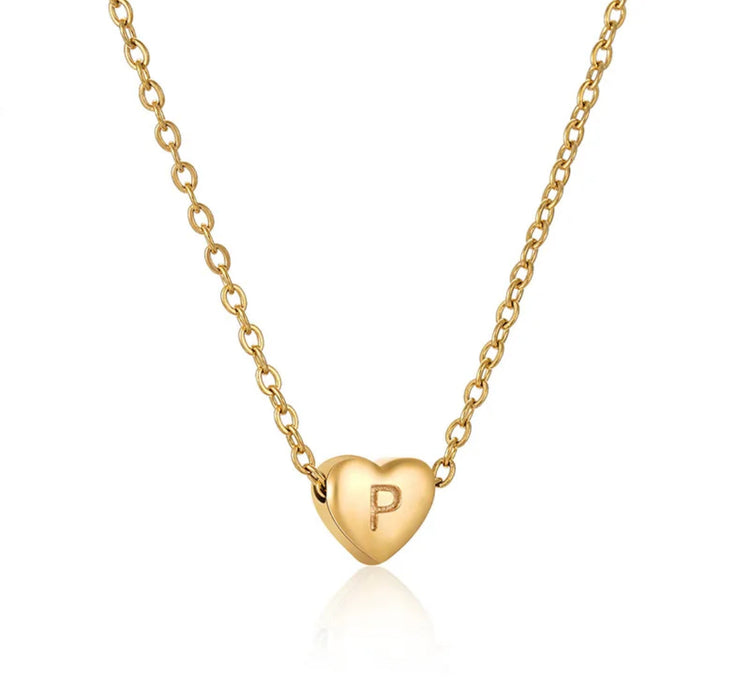 Heart Initial Necklace ELSSIZ