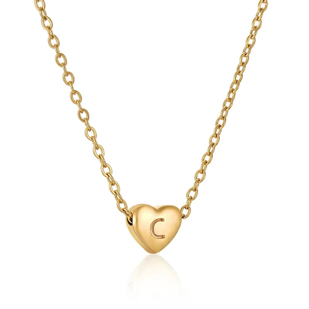 Heart Initial Necklace ELSSIZ