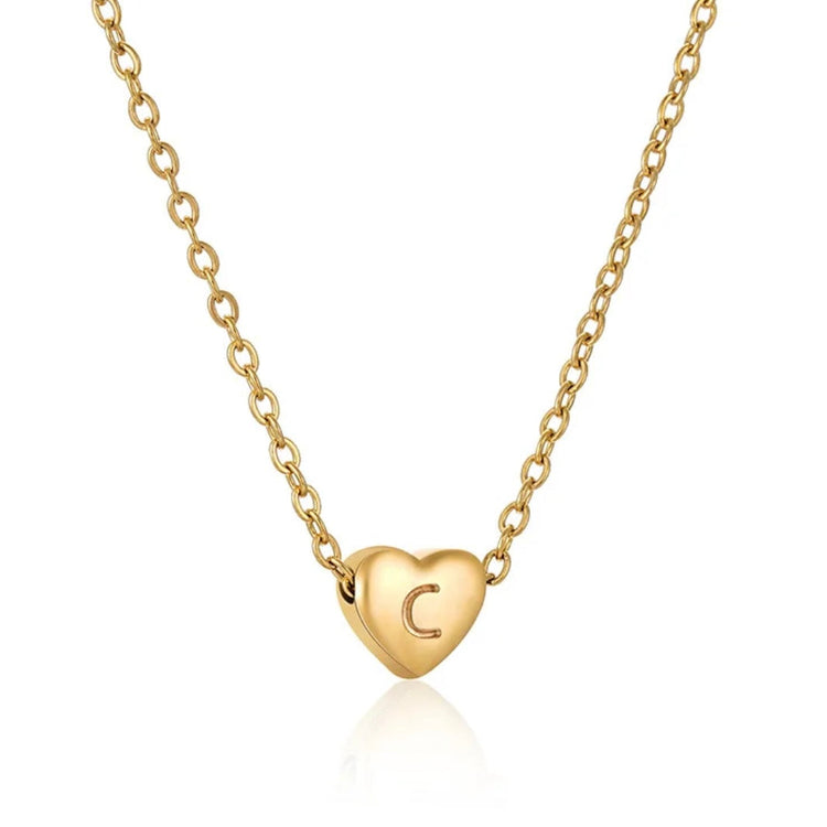 Heart Initial Necklace ELSSIZ