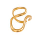 Alison gold open ring with wave design, adjustable non-tarnish waterproof statement jewelry for women