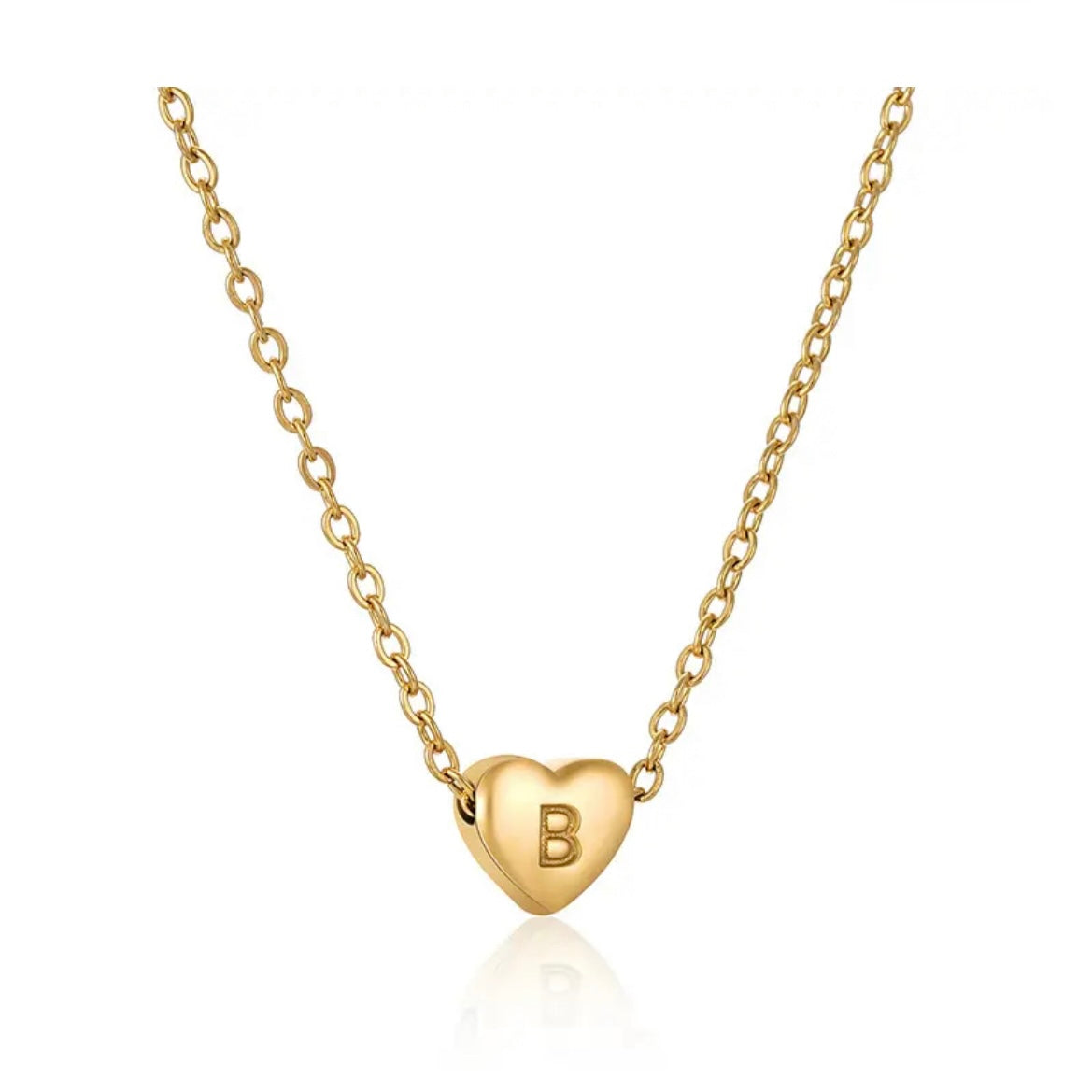 Heart Initial Necklace ELSSIZ