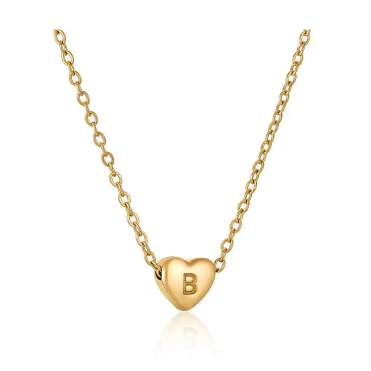 Heart Initial Necklace ELSSIZ