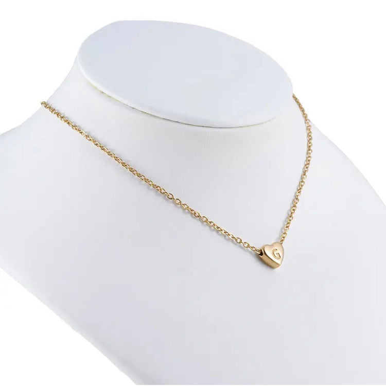 Heart Initial Necklace ELSSIZ