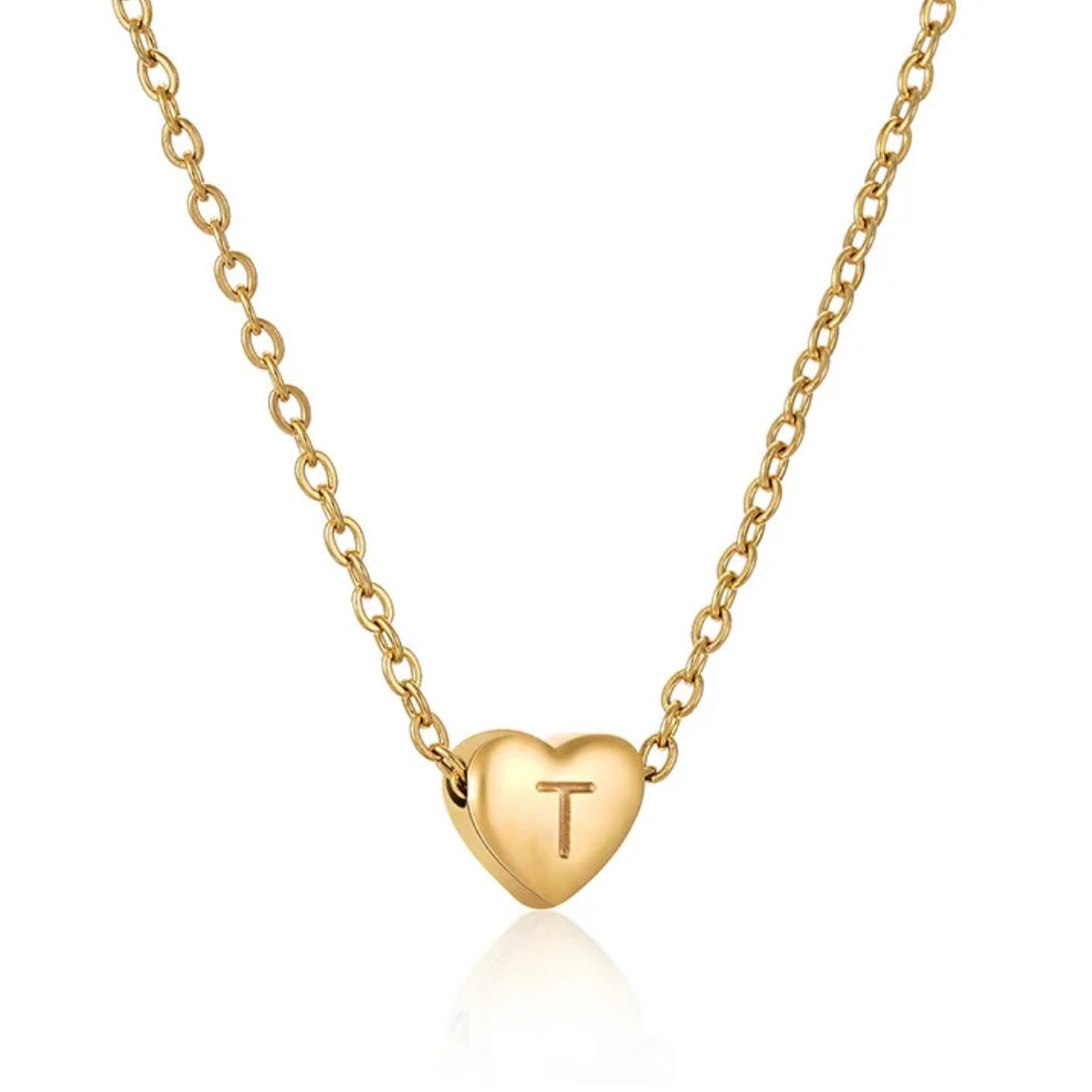Heart Initial Necklace ELSSIZ