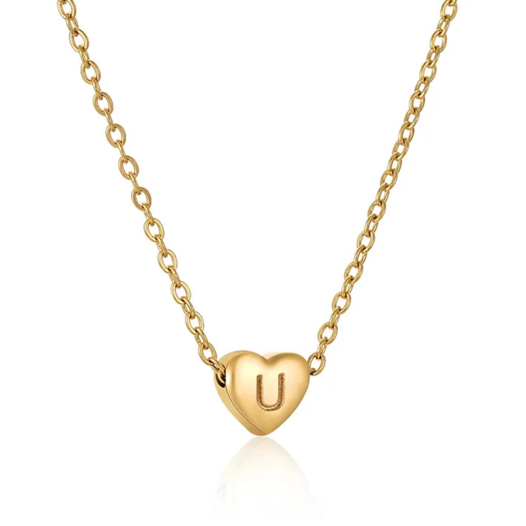 Heart Initial Necklace ELSSIZ