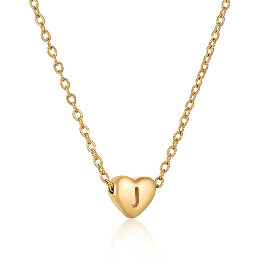 Heart Initial Necklace ELSSIZ