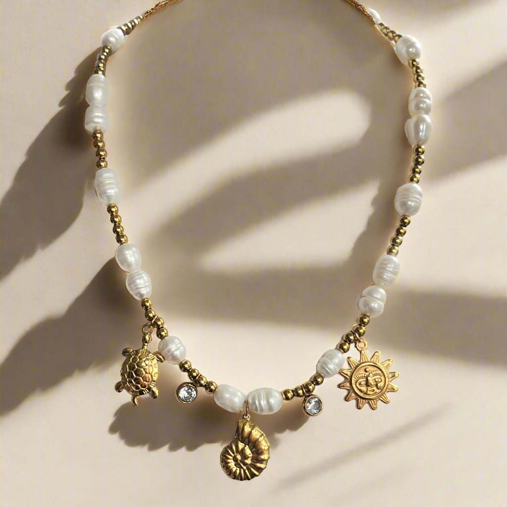 Nicolina Pearl Handmade Necklace ELSSIZ