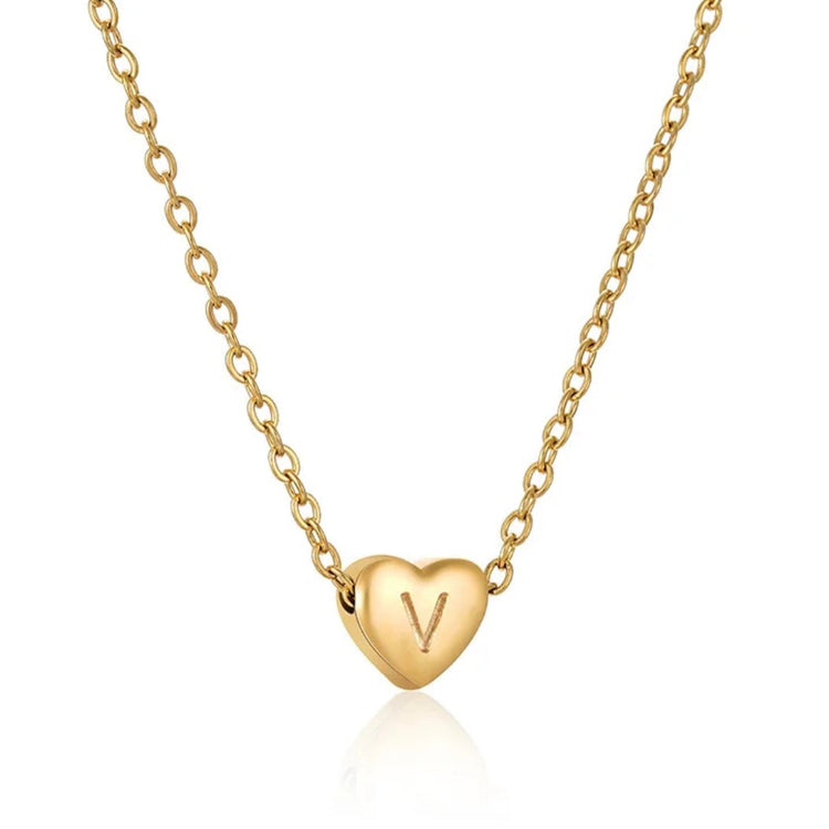 Heart Initial Necklace ELSSIZ