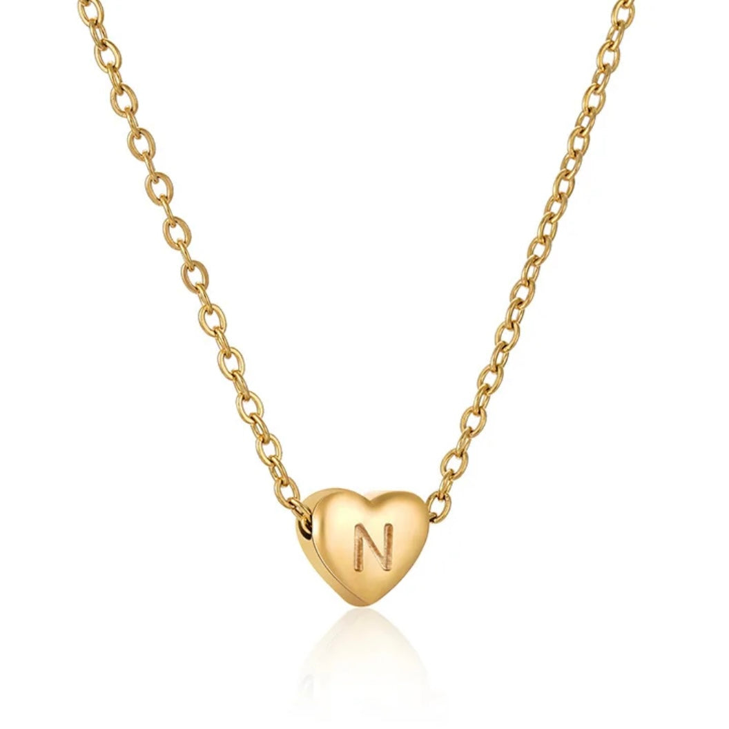 Heart Initial Necklace ELSSIZ