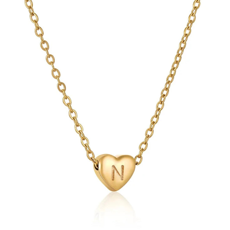 Heart Initial Necklace ELSSIZ