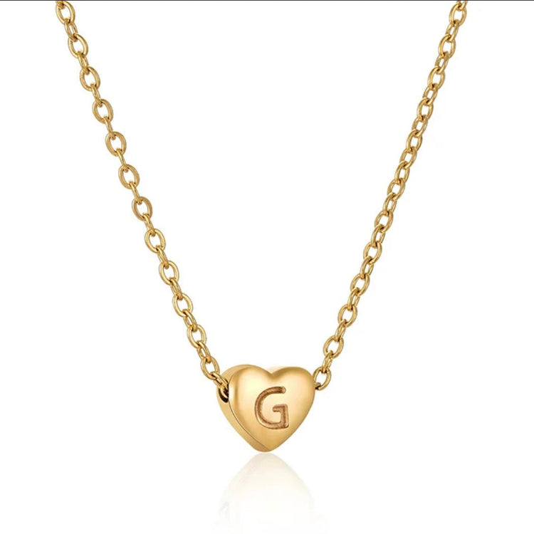 Heart Initial Necklace ELSSIZ