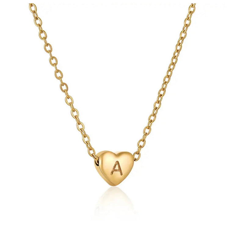 Heart Initial Necklace ELSSIZ