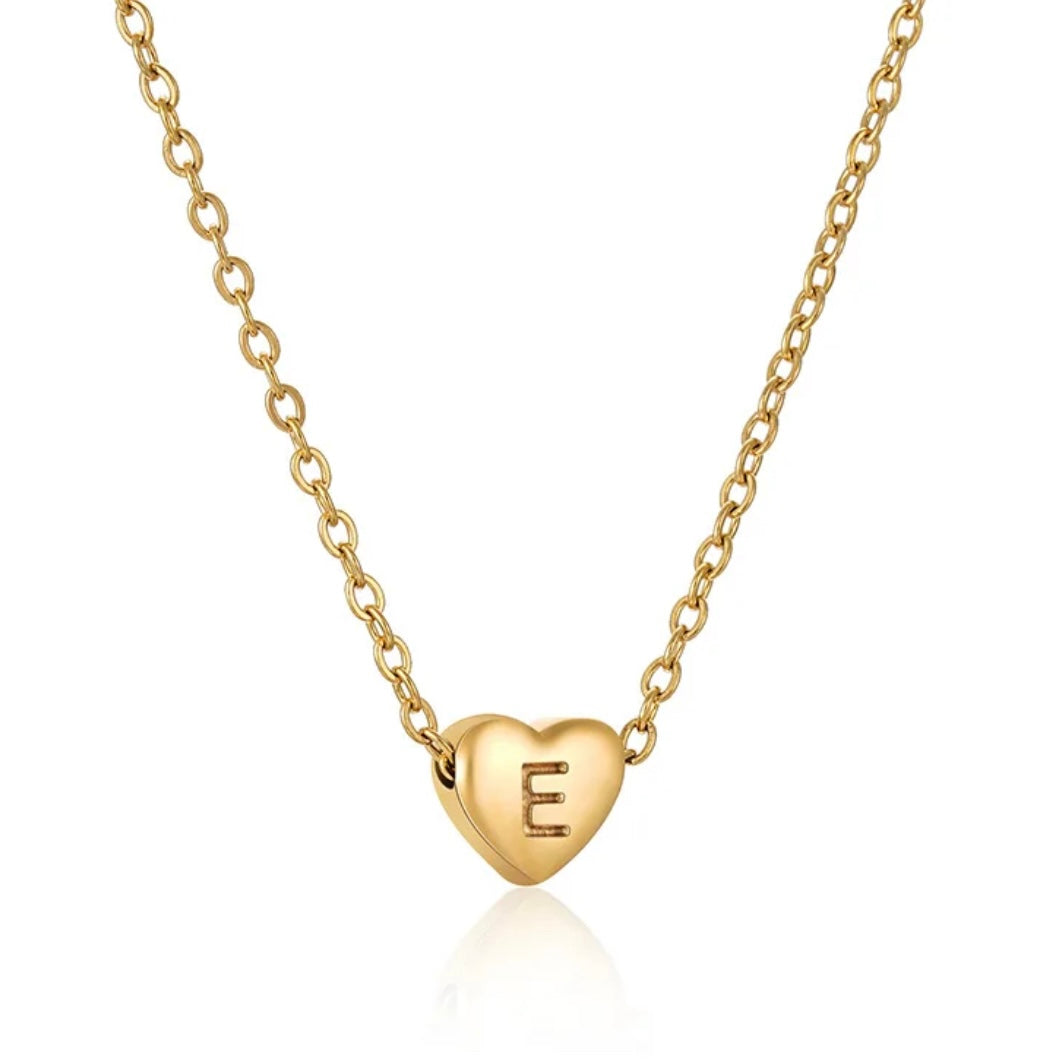Heart Initial Necklace ELSSIZ
