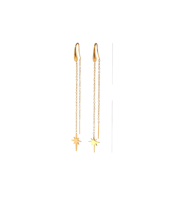 Eight Point Star Chain Earring ELSSIZ
