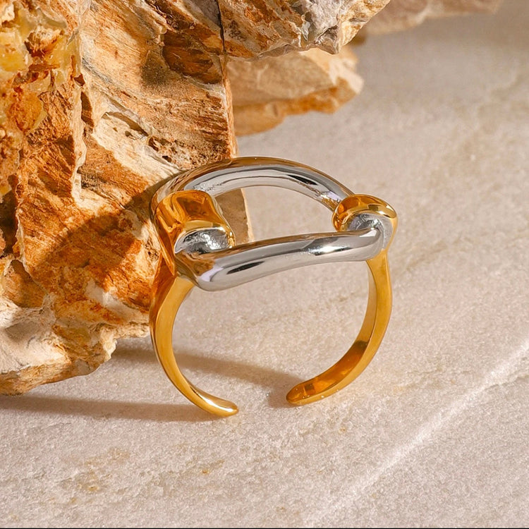 Buckle Two Tone Open Ring ELSSIZ