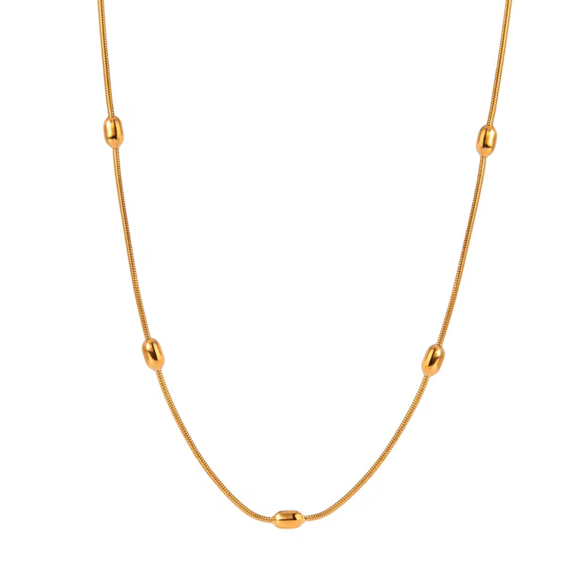 Charlotte Oval Beads Snake Necklace ELSSIZ