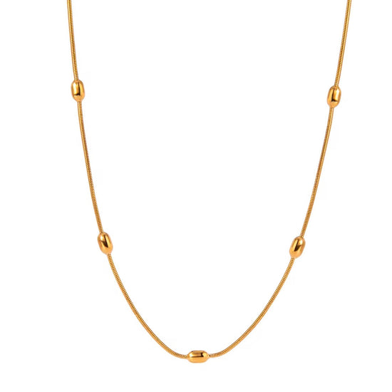 Charlotte Oval Beads Snake Necklace ELSSIZ