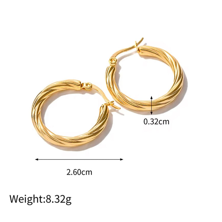Emma Twisted Hoop Earrings ELSSIZ