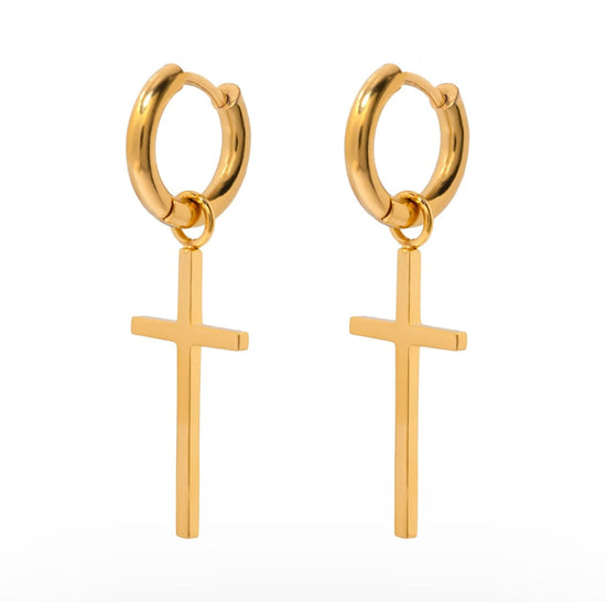 Cross Mini Hoop Earrings ELSSIZ