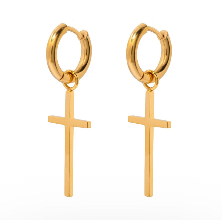Cross Mini Hoop Earrings ELSSIZ