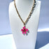 Hot Pink Flower Handmade Necklace ELSSIZ