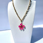 Hot Pink Flower Handmade Necklace ELSSIZ