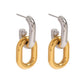 Erina Two Tone Chain Hoop Earrings ELSSIZ