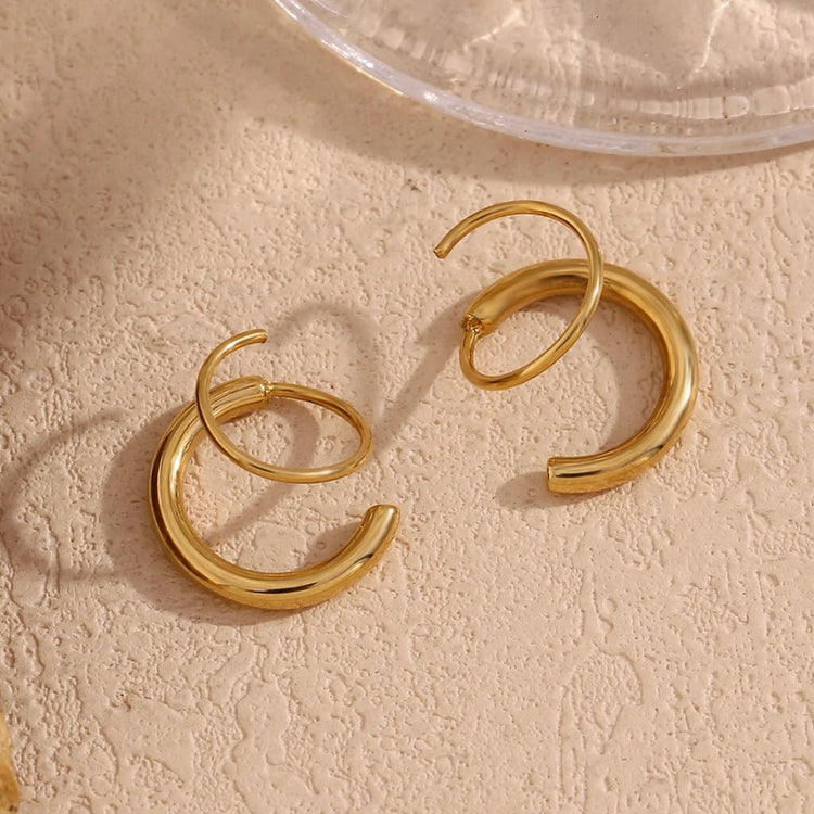 Twisted Hoop Earrings ELSSIZ
