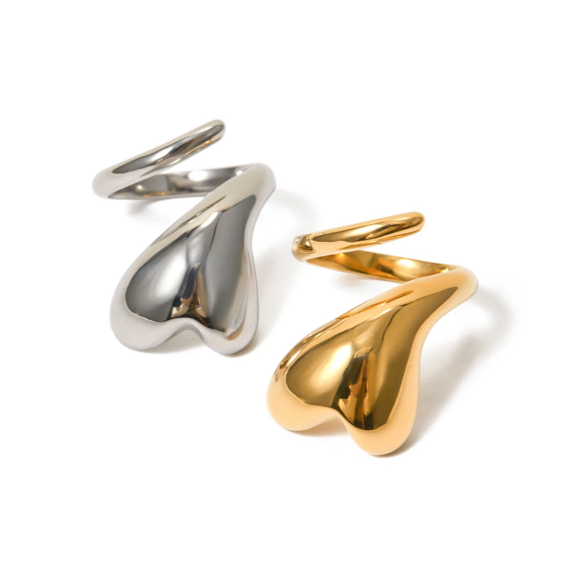 Abstract Open Heart Ring ELSSIZ