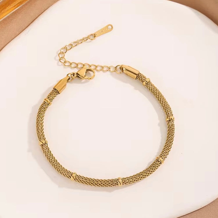  

Introducing our Round Mesh Bracelet, featuring a unique design that adds a touch of sophistication to any outfit. With its classy appearance and compatibility with our Round Mesh Necklace, this bracelet is the perfect addition to your jewelry collection. Elevate your style today.

316L Stainless Steel 

7 inches long+ 2 " extension

Non Tarnish, Hypoallergenic and water resistant.