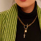 Add a touch of edge to your look with our Lock & Key Chain Necklace. The thick cuban link design is both bold and stylish, while the unique lock and key feature adds a touch of romance. A must-have statement piece for any fashionista.

Made to last! 

Tarnish and Water Resistant, Hypoallergenic

 

18 inches long 

 

18k Gold PVD Plated over 316L Stainless Steel base.  

 

 