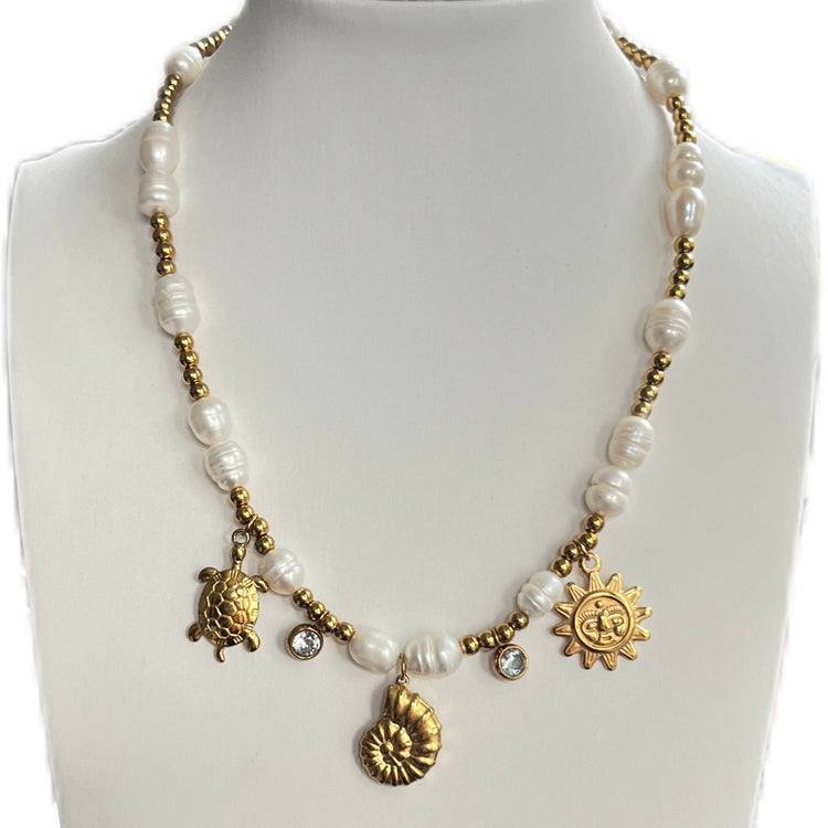 Nicolina Pearl Handmade Necklace ELSSIZ