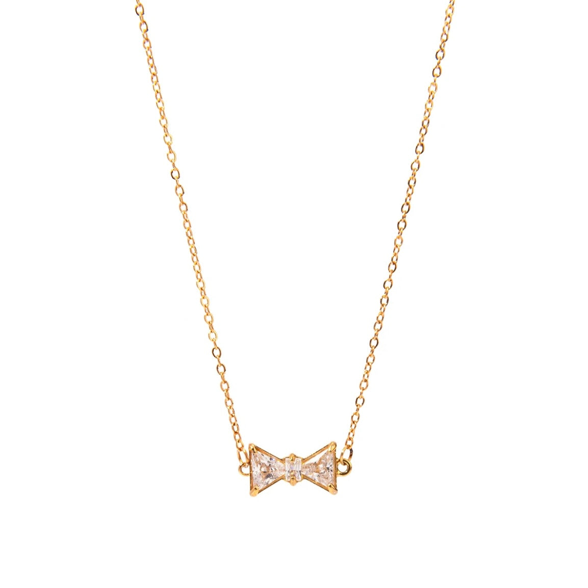 Bow Rhinestone Necklace ELSSIZ